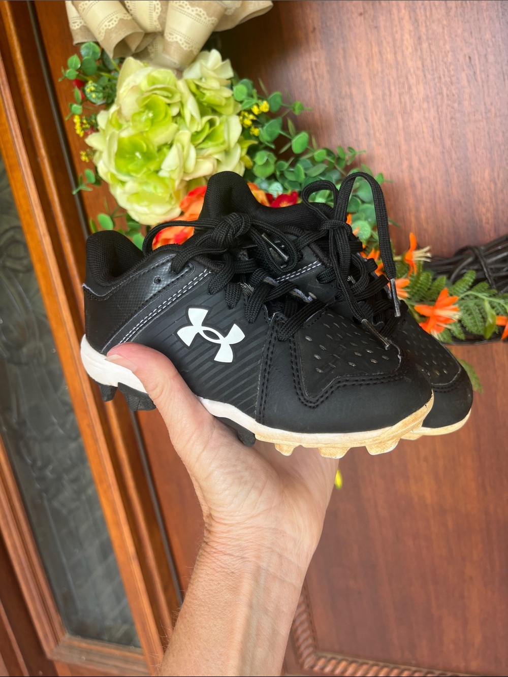 Under Armour Kids Black Baseball Softball Cleats Boys Girls 11